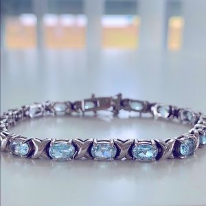 STUNNING Aquamarine tennis bracelet